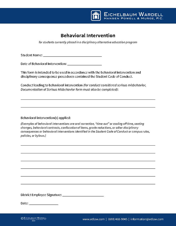 Behavioral Intervention