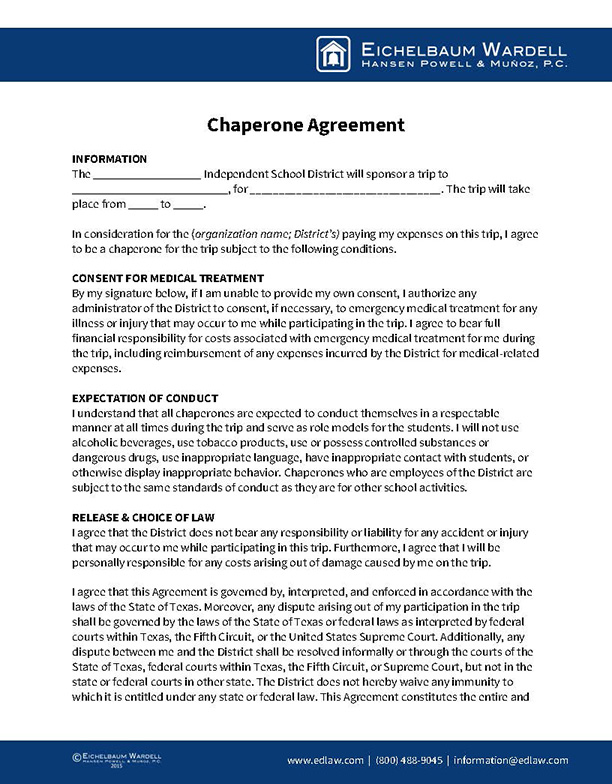 Chaperone Agreement
