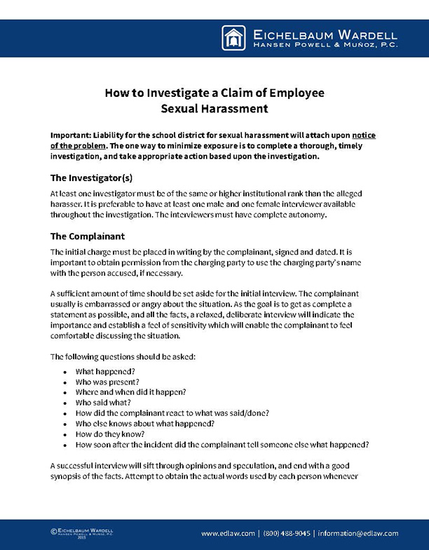 Sexual Harassment Investigation Guide