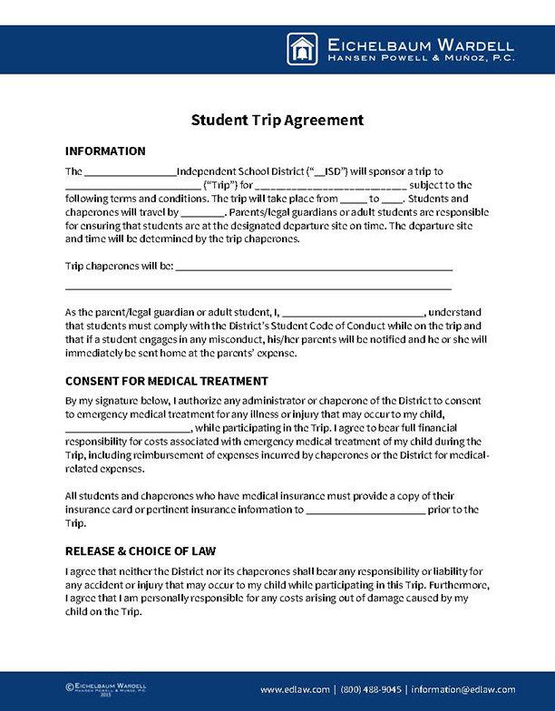 Student Trip Agreement